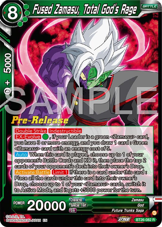 Fused Zamasu, Total God's Rage (BT26-082) [Ultimate Advent Prerelease Promos] | Nerdhalla Games