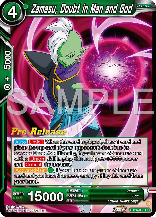 Zamasu, Doubt in Man and God (BT26-086) [Ultimate Advent Prerelease Promos] | Nerdhalla Games