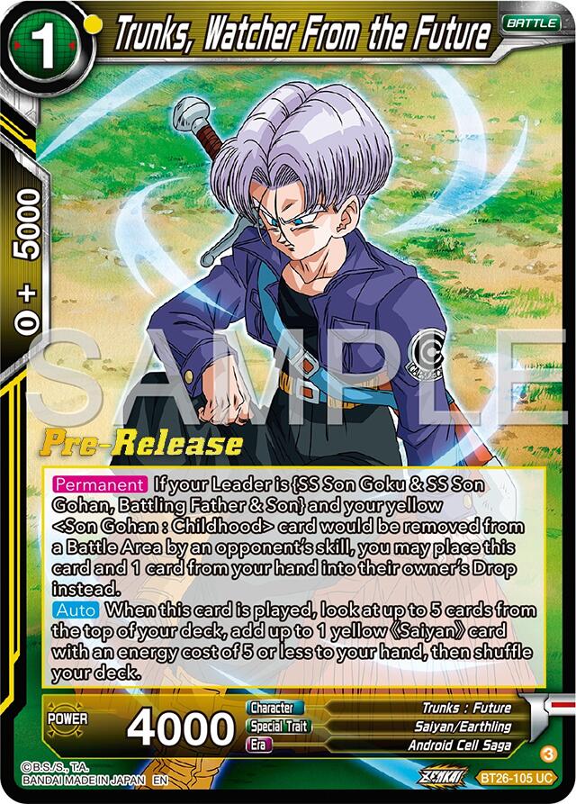 Trunks, Watcher From the Future (BT26-105) [Ultimate Advent Prerelease Promos] | Nerdhalla Games