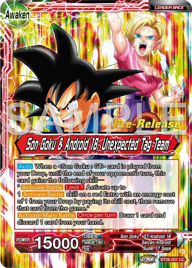 Son Goku // Son Goku & Android 18, Unexpected Tag Team (BT26-001) [Ultimate Advent Prerelease Promos] | Nerdhalla Games