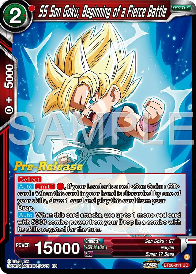 SS Son Goku, Beginning of a Fierce Battle (BT26-011) [Ultimate Advent Prerelease Promos] | Nerdhalla Games