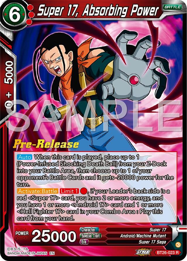 Super 17, Absorbing Power (BT26-023) [Ultimate Advent Prerelease Promos] | Nerdhalla Games