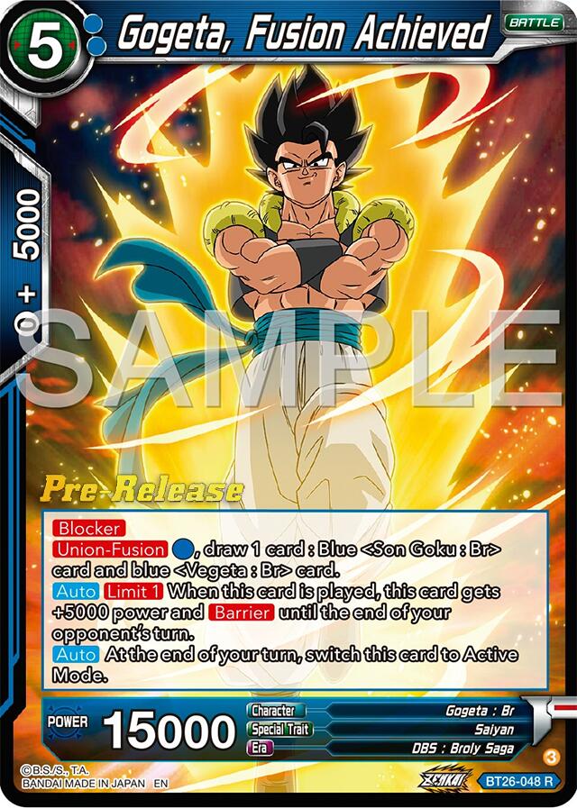 Gogeta, Fusion Achieved (BT26-048) [Ultimate Advent Prerelease Promos] | Nerdhalla Games