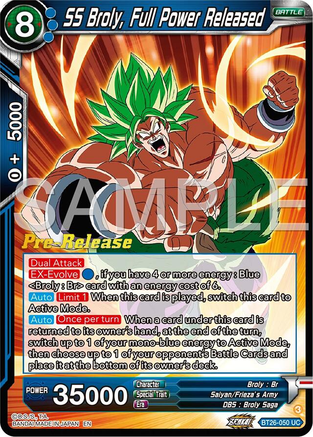 SS Broly, Full Power Released (BT26-050) [Ultimate Advent Prerelease Promos] | Nerdhalla Games