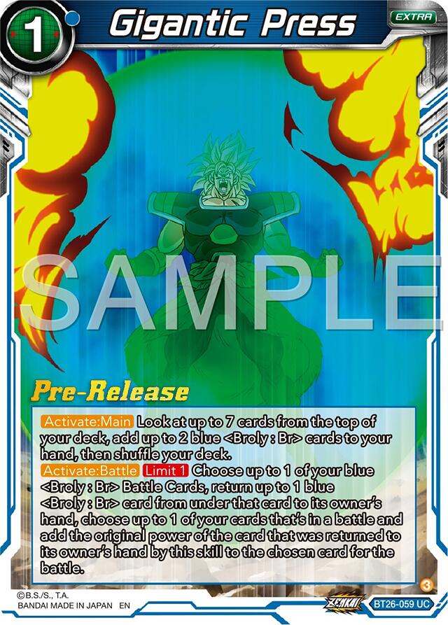 Gigantic Press (BT26-059) [Ultimate Advent Prerelease Promos] | Nerdhalla Games