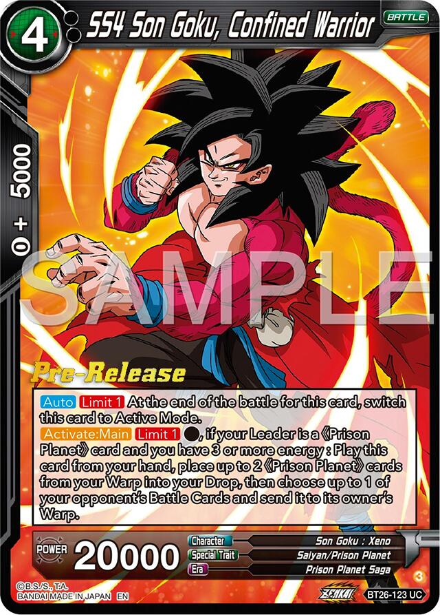 SS4 Son Goku, Confined Warrior (BT26-123) [Ultimate Advent Prerelease Promos] | Nerdhalla Games