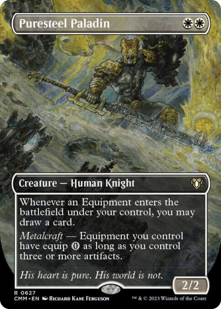 Puresteel Paladin (Borderless Alternate Art) [Commander Masters] | Nerdhalla Games