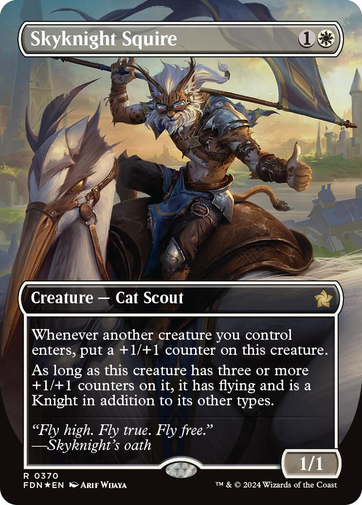 Skyknight Squire (Borderless) (Mana Foil) [Foundations] | Nerdhalla Games