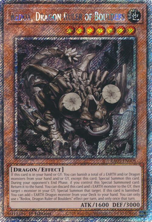 Redox, Dragon Ruler of Boulders (Platinum Secret Rare) [RA03-EN008] Platinum Secret Rare | Nerdhalla Games