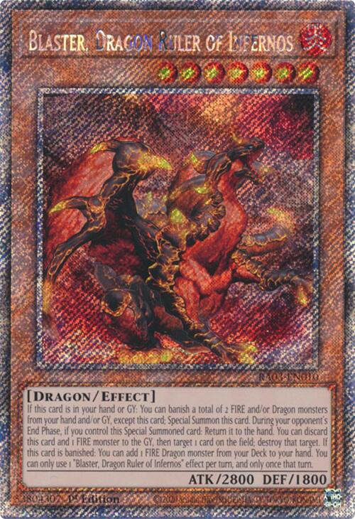 Blaster, Dragon Ruler of Infernos (Platinum Secret Rare) [RA03-EN010] Platinum Secret Rare | Nerdhalla Games