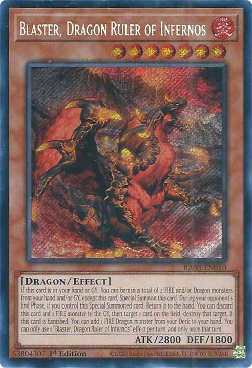 Blaster, Dragon Ruler of Infernos (Secret Rare) [RA03-EN010] Secret Rare | Nerdhalla Games