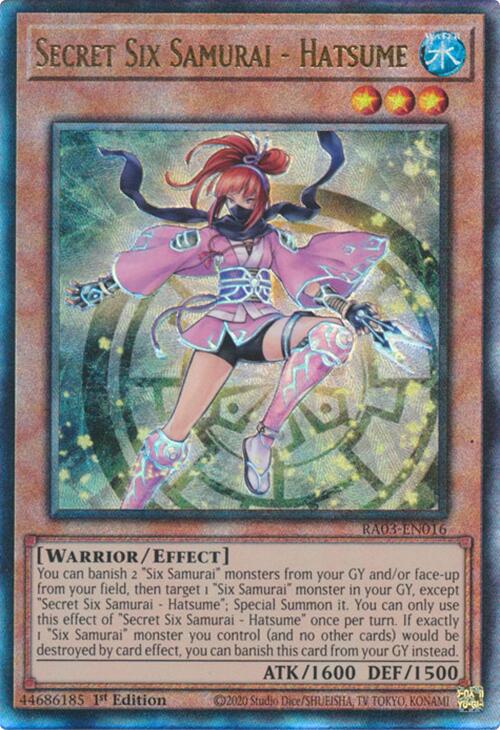 Secret Six Samurai - Hatsume (UTR) [RA03-EN016] Prismatic Ultimate Rare | Nerdhalla Games