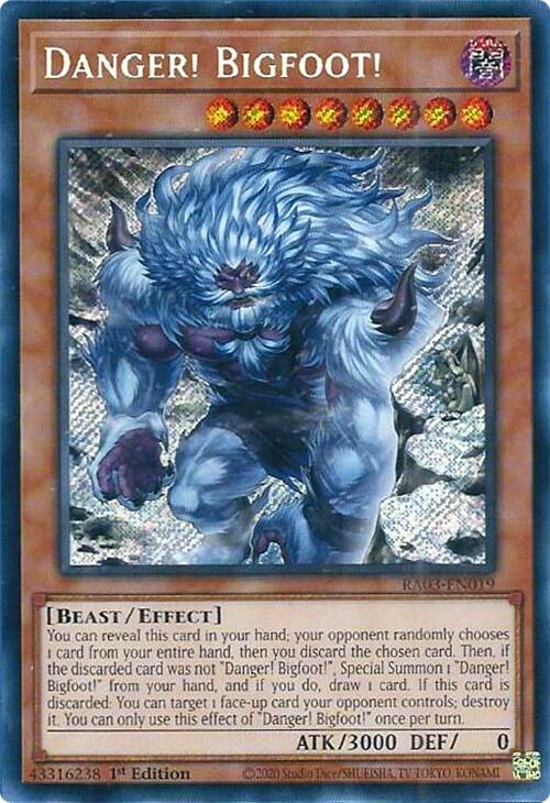 Danger! Bigfoot! (Alternate Art) (Secret Rare) [RA03-EN019] Secret Rare | Nerdhalla Games