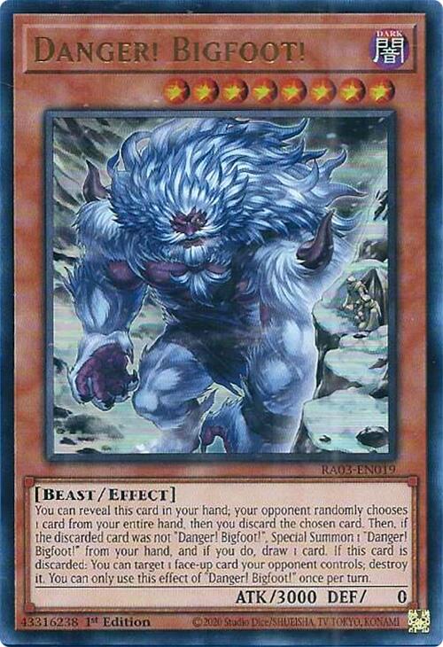 Danger! Bigfoot! (Alternate Art) (UR) [RA03-EN019] Ultra Rare | Nerdhalla Games