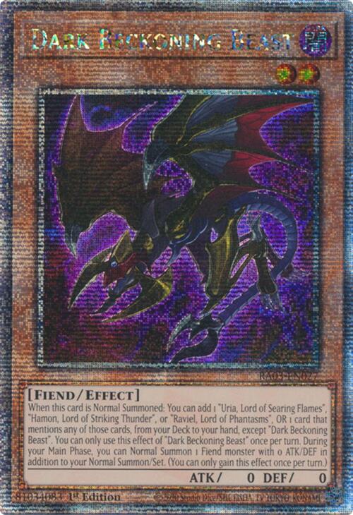 Dark Beckoning Beast (Quarter Century Secret Rare) [RA03-EN027] Quarter Century Secret Rare | Nerdhalla Games