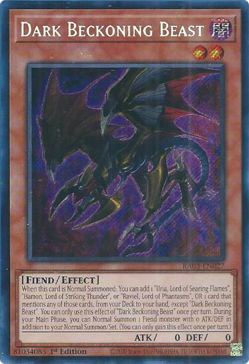 Dark Beckoning Beast (Secret Rare) [RA03-EN027] Secret Rare | Nerdhalla Games