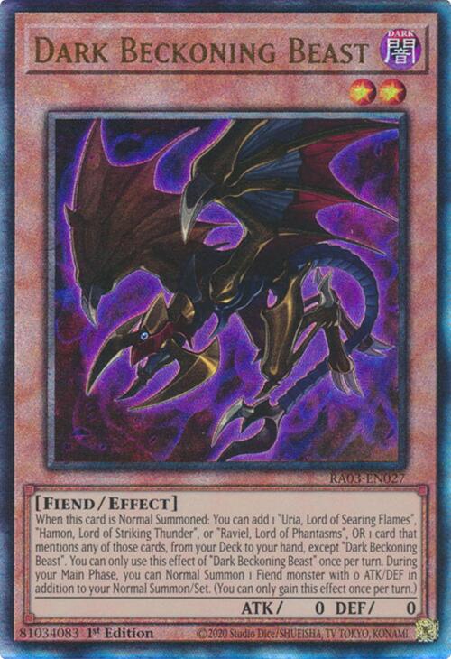 Dark Beckoning Beast (UTR) [RA03-EN027] Prismatic Ultimate Rare | Nerdhalla Games