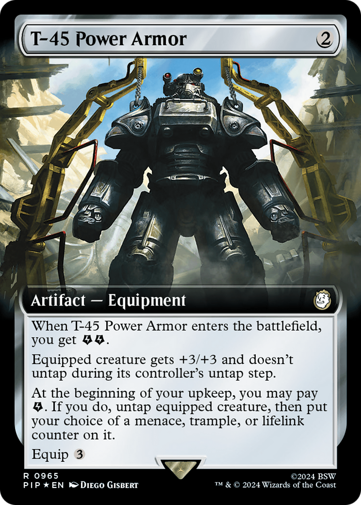 T-45 Power Armor (Extended Art) (Surge Foil) [Fallout] | Nerdhalla Games