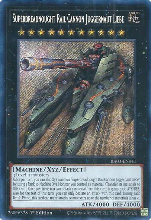 Superdreadnought Rail Cannon Juggernaut Liebe (Secret Rare) [RA03-EN041] Secret Rare | Nerdhalla Games