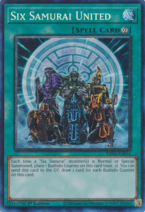 Six Samurai United (CR) [RA03-EN054] Prismatic Collector's Rare | Nerdhalla Games