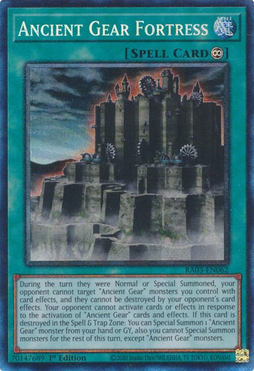 Ancient Gear Fortress (CR) [RA03-EN062] Prismatic Collector's Rare | Nerdhalla Games