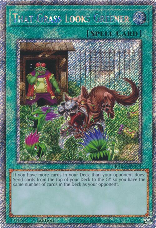 That Grass Looks Greener (Platinum Secret Rare) [RA03-EN063] Platinum Secret Rare | Nerdhalla Games