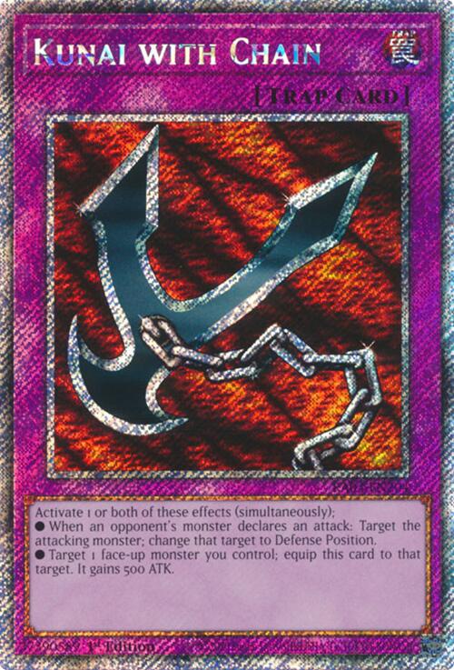 Kunai with Chain (Platinum Secret Rare) [RA03-EN204] Platinum Secret Rare | Nerdhalla Games