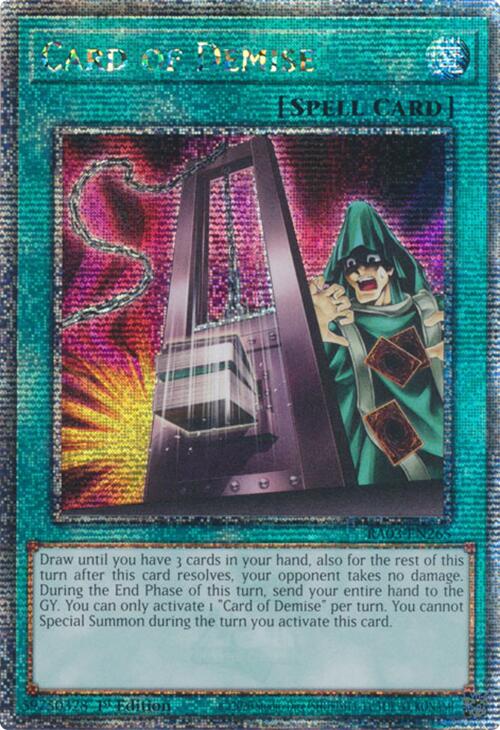 Card of Demise (Quarter Century Secret Rare) [RA03-EN265] Quarter Century Secret Rare | Nerdhalla Games