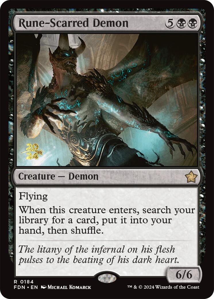 Rune-Scarred Demon [Foundations Prerelease Promos] | Nerdhalla Games