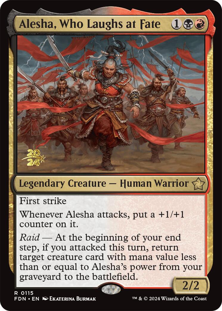 Alesha, Who Laughs at Fate [Foundations Prerelease Promos] | Nerdhalla Games