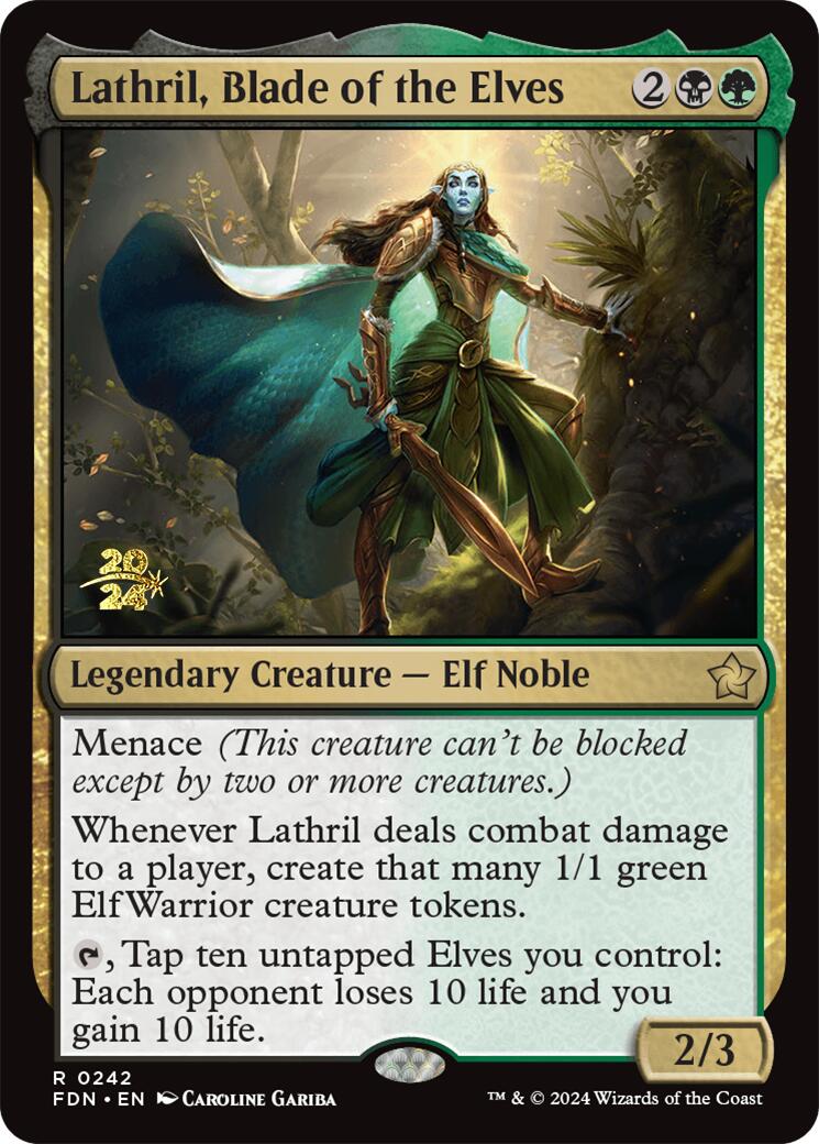 Lathril, Blade of the Elves [Foundations Prerelease Promos] | Nerdhalla Games