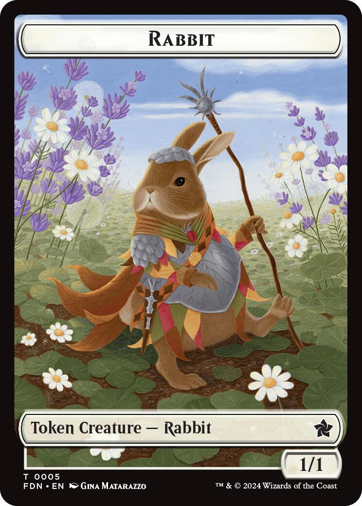 Rabbit // Soldier Double-Sided Token [Foundations Tokens] | Nerdhalla Games