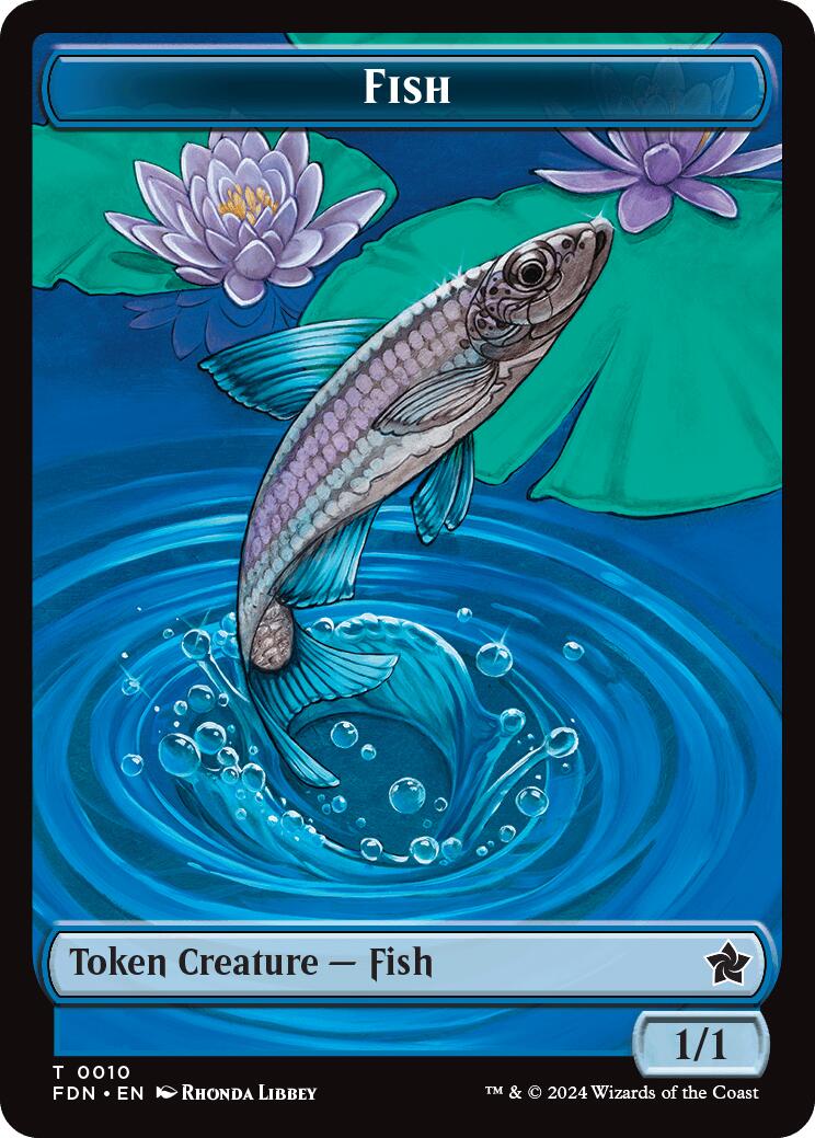 Faerie // Fish Doubled-Sided Token [Foundations Tokens] | Nerdhalla Games