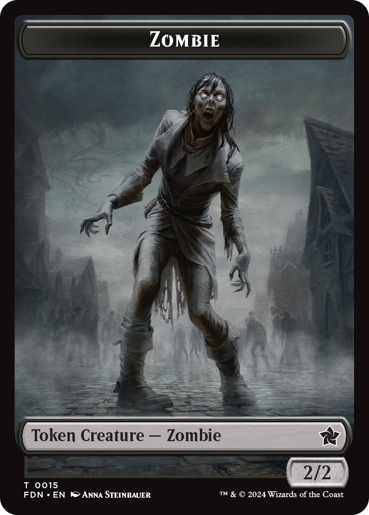 Goblin // Zombie Doubled-Sided Token [Foundations Tokens] | Nerdhalla Games