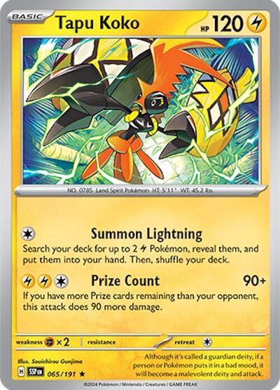 Tapu Koko (065/191) (Deck Exclusives) [Scarlet & Violet: Surging Sparks] | Nerdhalla Games