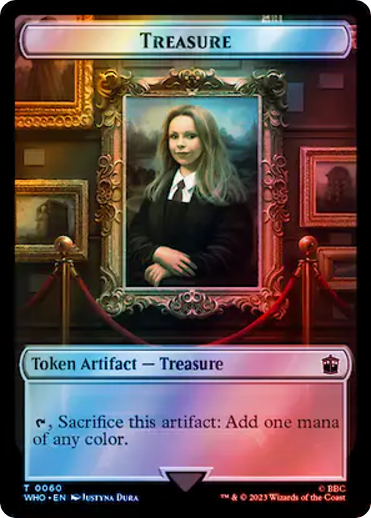 Warrior // Treasure (0060) Double-Sided Token (Surge Foil) [Doctor Who Tokens] | Nerdhalla Games