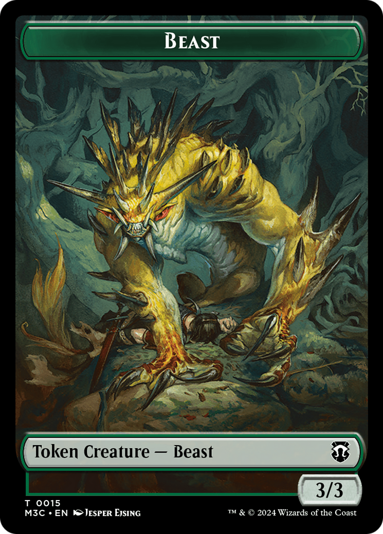 Beast (0015) // Insect (0025) Double-Sided Token [Modern Horizons 3 Commander Tokens] | Nerdhalla Games