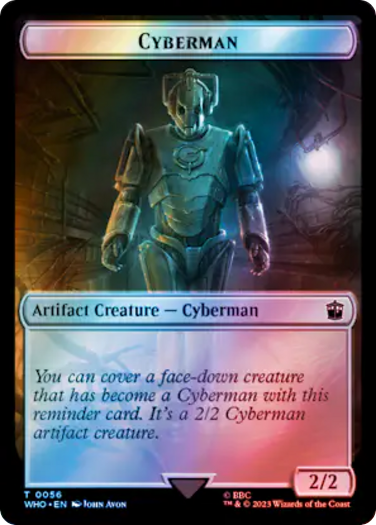 Warrior // Cyberman Double-Sided Token (Surge Foil) [Doctor Who Tokens] | Nerdhalla Games