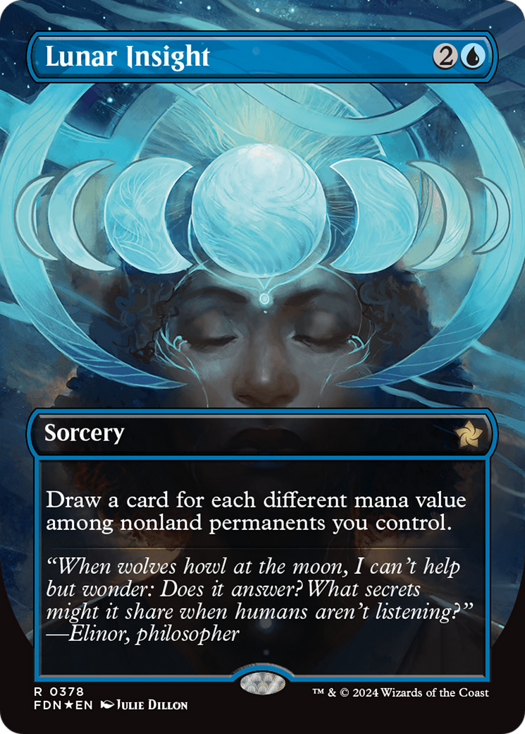 Lunar Insight (Borderless) (Mana Foil) [Foundations] | Nerdhalla Games