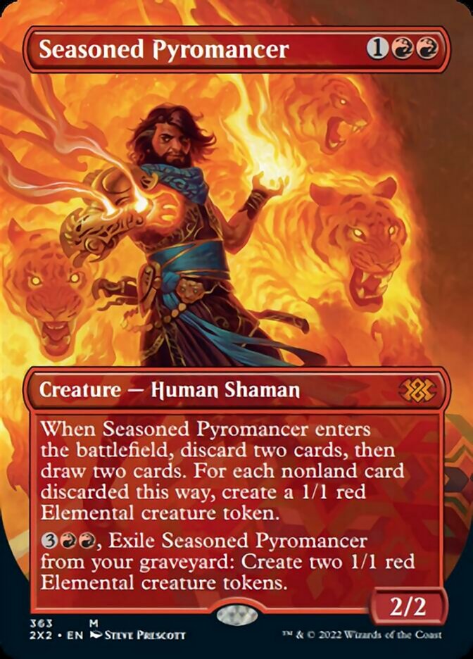 Seasoned Pyromancer (Borderless Alternate Art) [Double Masters 2022] | Nerdhalla Games