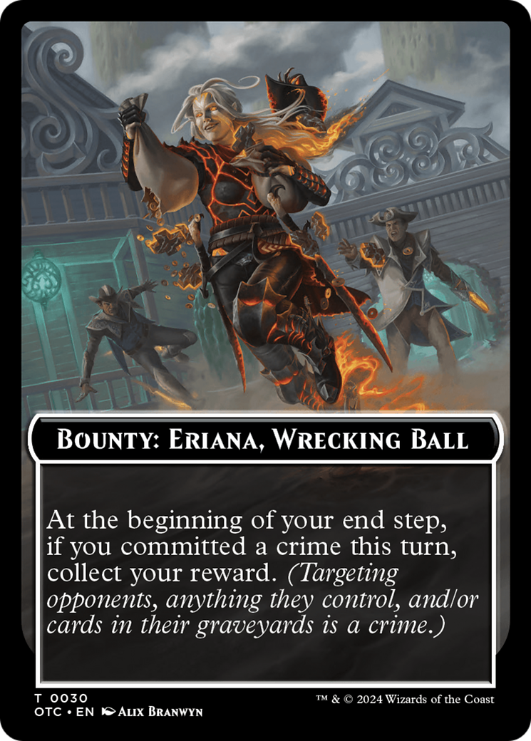 Bounty: Eriana, Wrecking Ball // Bounty Rules Double-Sided Token [Outlaws of Thunder Junction Commander Tokens] | Nerdhalla Games