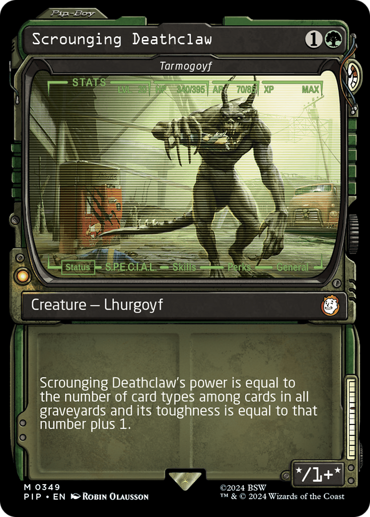 Scrounging Deathclaw - Tarmogoyf (Showcase) [Fallout] | Nerdhalla Games