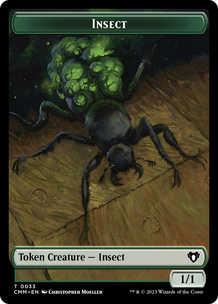 Spirit (0010) // Insect Double-Sided Token [Commander Masters Tokens] | Nerdhalla Games