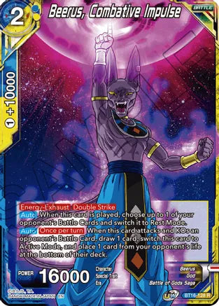 Beerus, Combative Impulse (BT16-128) [Realm of the Gods] | Nerdhalla Games