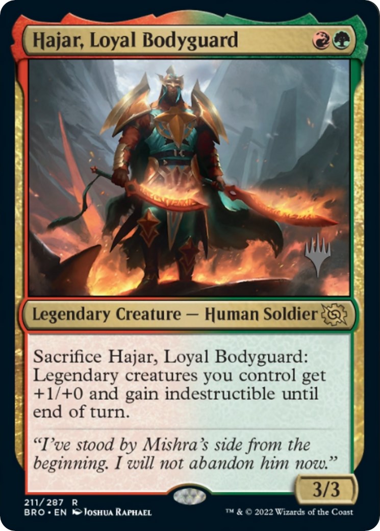 Hajar, Loyal Bodyguard (Promo Pack) [The Brothers' War Promos] | Nerdhalla Games