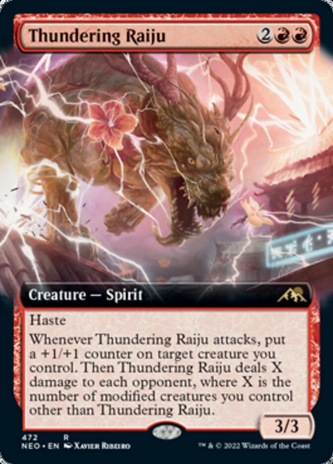 Thundering Raiju (Extended Art) [Kamigawa: Neon Dynasty] | Nerdhalla Games