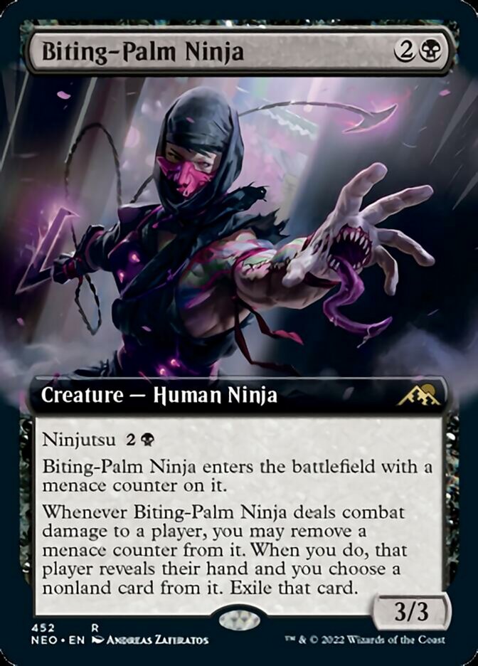 Biting-Palm Ninja (Extended Art) [Kamigawa: Neon Dynasty] | Nerdhalla Games