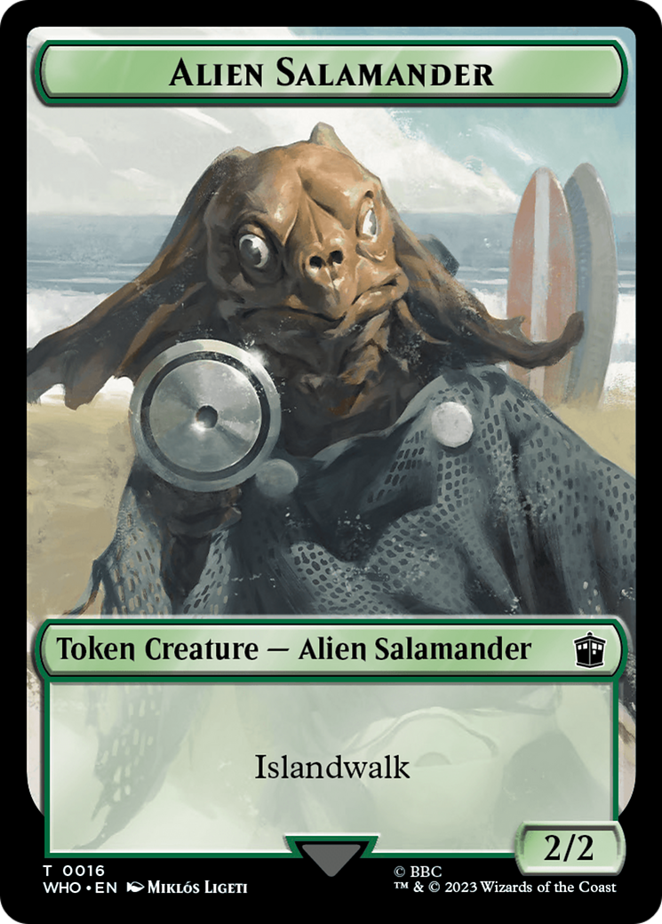 Alien Salamander // Alien Insect Double-Sided Token [Doctor Who Tokens] | Nerdhalla Games