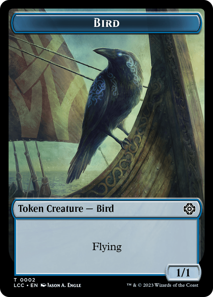 Bird // Merfolk (0003) Double-Sided Token [The Lost Caverns of Ixalan Commander Tokens] | Nerdhalla Games