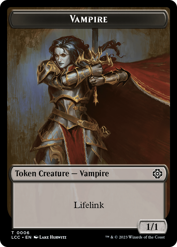 Vampire (0006) // Vampire Demon Double-Sided Token [The Lost Caverns of Ixalan Commander Tokens] | Nerdhalla Games